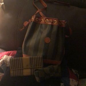 Vintage Authentic Fendi bag wallet and eyeglass